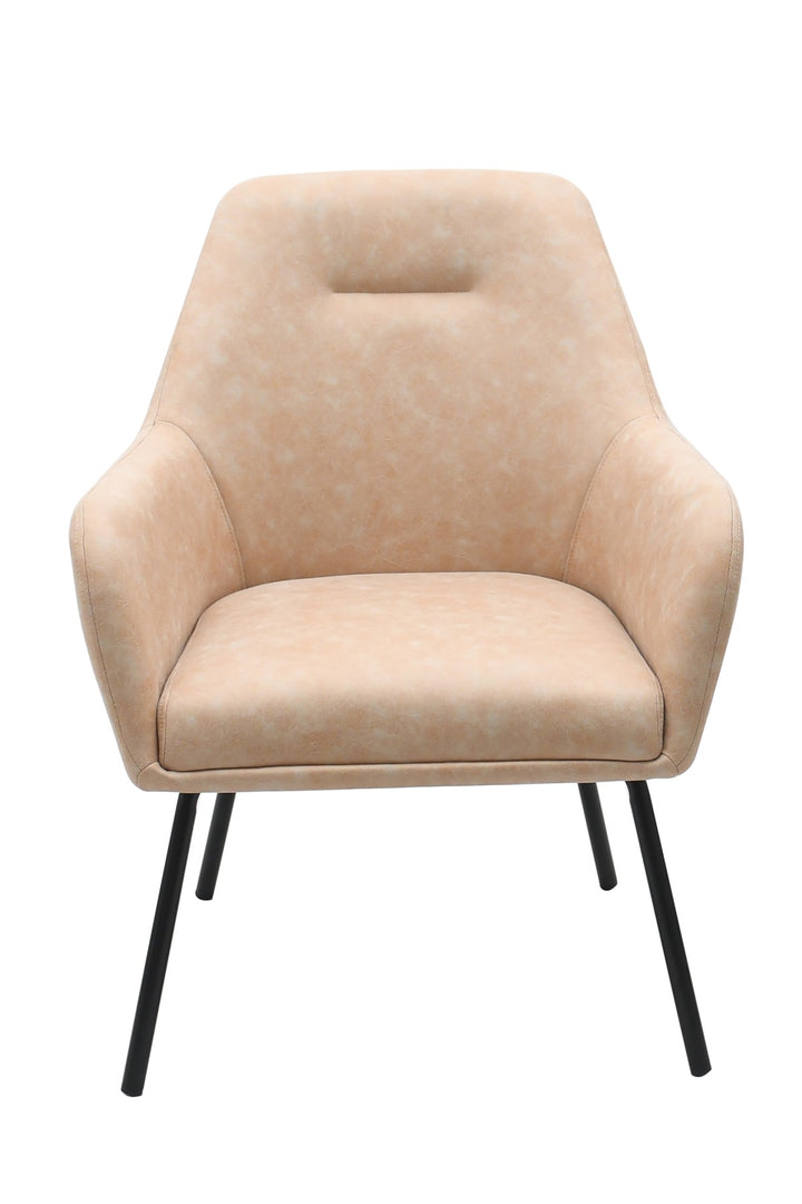 Berlin Fabric Upholstered Dining Chair With Metal Frame - Beige