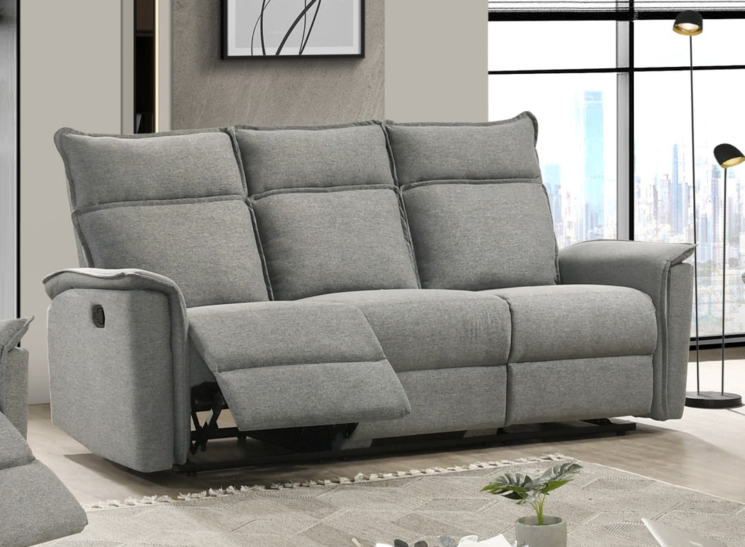 Belta Manual Recliner Sofa In Fabric Upholstery - Grey