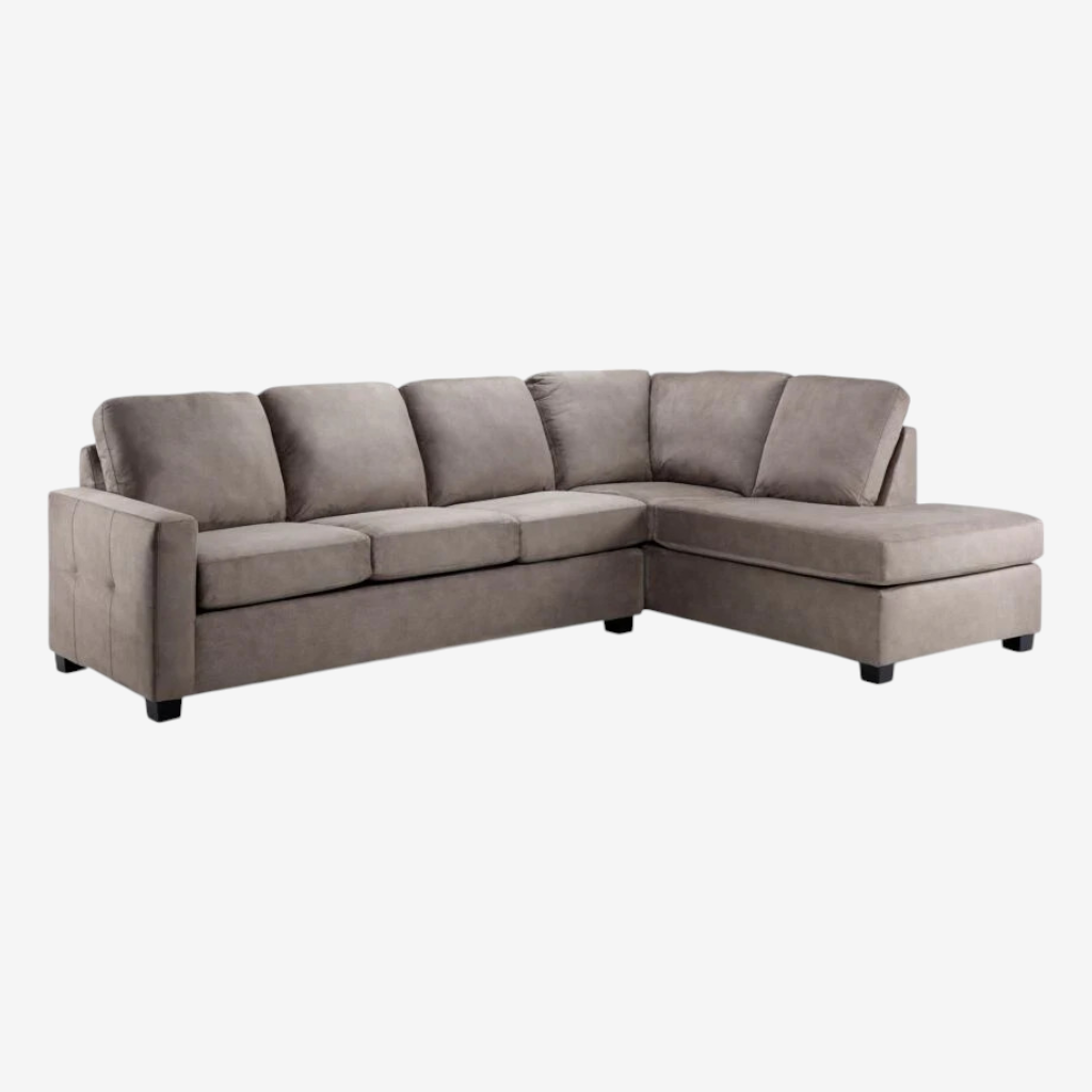 Linex 2-Piece Fabric Upholstered Sectional Sofa with Reversible Chaise - Beige | Available In LHF/ RHF Configuration