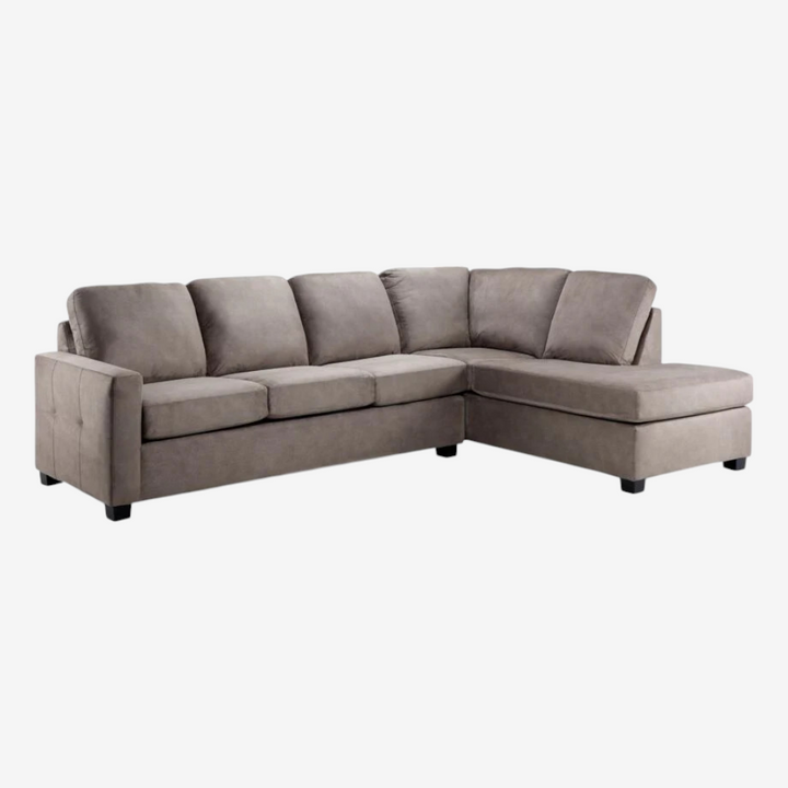 Linex 2-Piece Fabric Upholstered Sectional Sofa with Reversible Chaise - Beige | Available In LHF/ RHF Configuration
