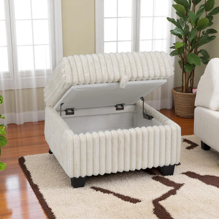 Pinewood Fabric Upholstered Sectional Sofa With Reversible Ottoman - Beige | Timeless, Sleek & Comfortable