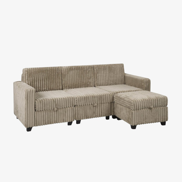 Nexus Fabric Upholstered Sectional Sofa - Brown | Stylish, Sturdy, Affordable & Smart Storage