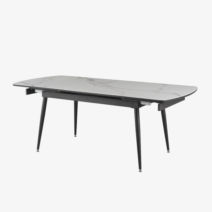 Haven Dining Table With Canvas Top - White/ Black | Timeless, Sleek, Extendable & Built to Last