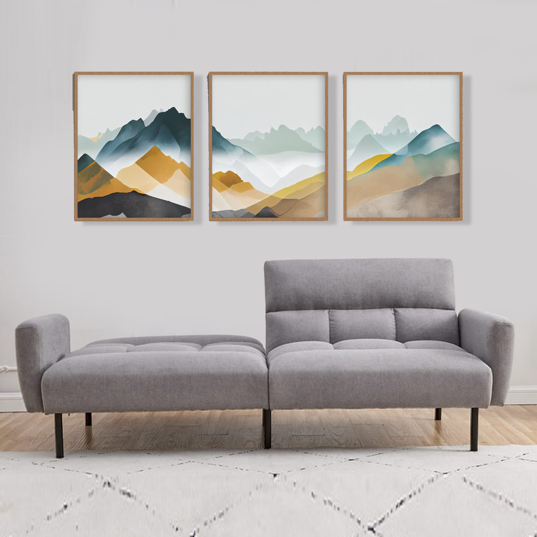 Oceanic Fabric Upholstered Sectional Sofa Bed - Grey | Sleek, Comfortable & Long-Lasting