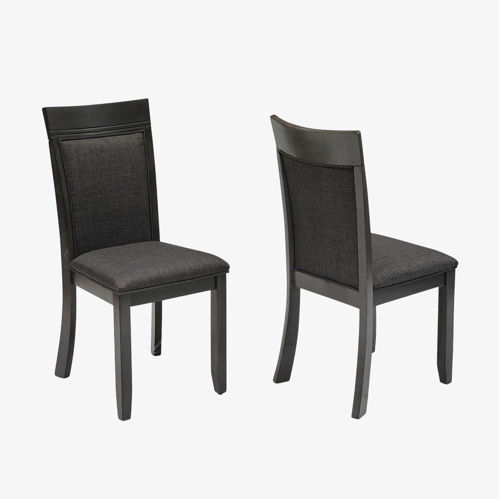 Terra Wooden Dining Table Set For 4 With Fabric Upholstered Chairs - Grey | Mid-Century Modern, Durable & Comfortable