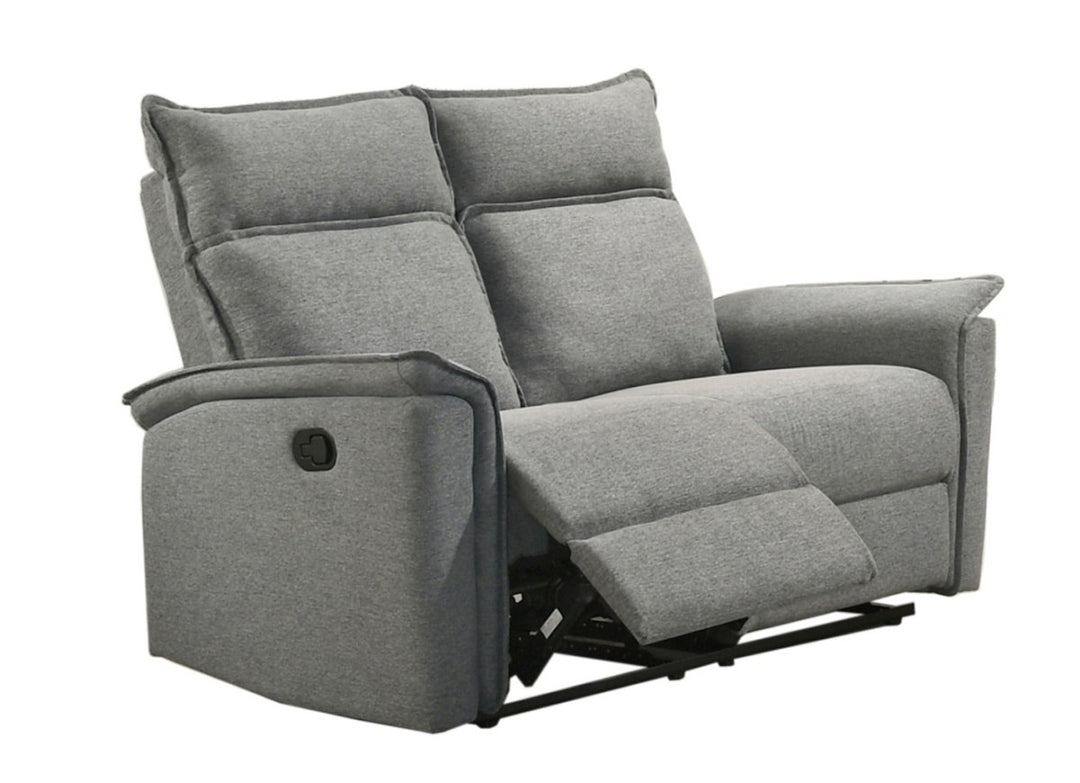Miller Manual Recliner Loveseat In Fabric Upholstery - Grey