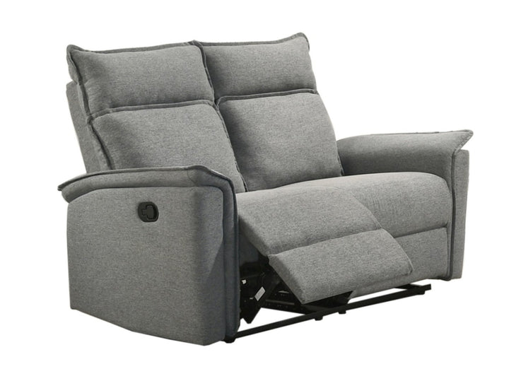 Miller Manual Recliner Loveseat In Fabric Upholstery - Grey