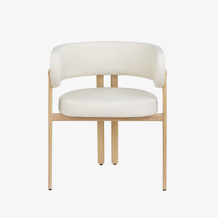 Bay Metallic Dining Chair (Set of 2) - Cream/ Oak | Modern, Luxurious & Durable