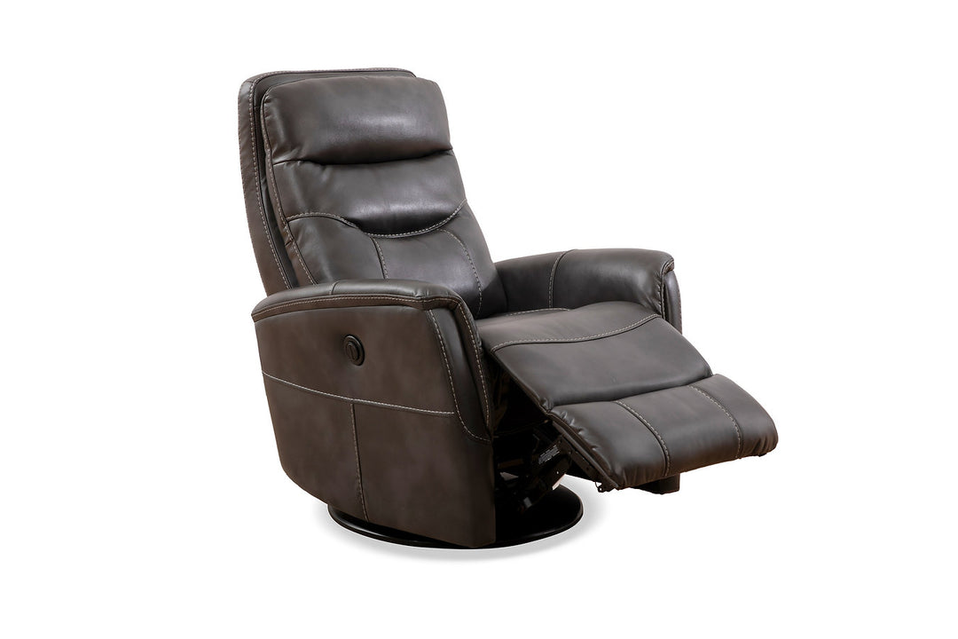 Nivello Power Recliner Chair with Swivel &amp; Glider Function, Zero Wallhugger Design, Soft Grey PU &amp; High-Density Foam Comfort