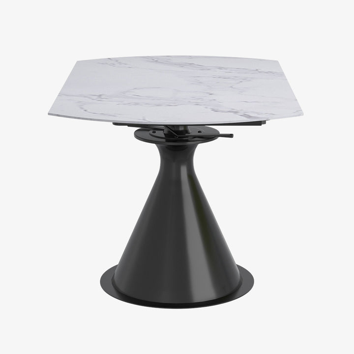 Evana Dining Table With Sintered Stone Top - White/ Black | Timeless, Durable & Extendable