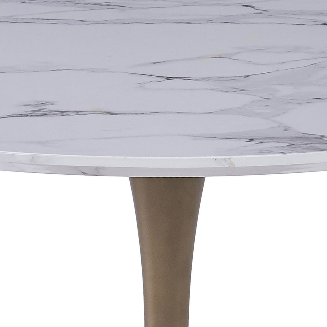 Velora Dining Table - Faux Marble/ Aged Gold | Stylish, Modern & Built to Last
