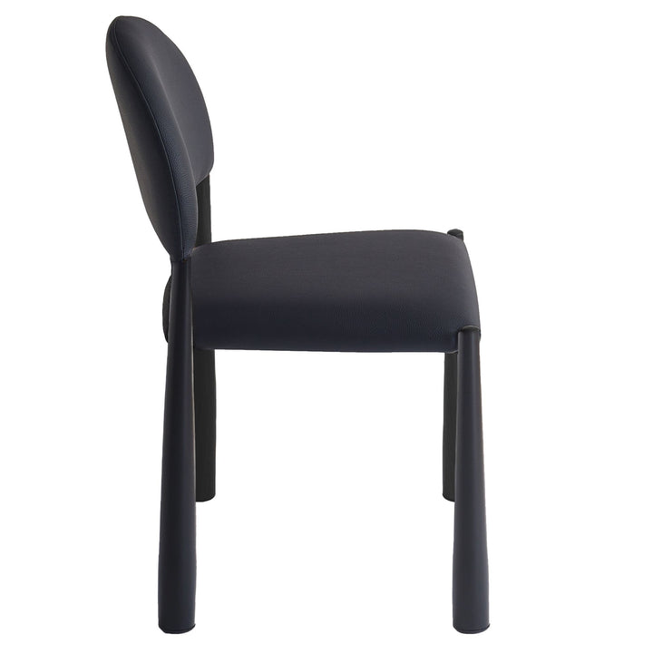 Crystaluxe 4-Piece Modern Dining Chair Set – Matte Black Textured Faux Leather Chairs with Matte Black Metal Legs and Foam Cushion Seating