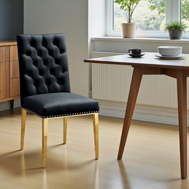 Sierra Dining Chair (Set of 2) - Black/ Gold | Timeless, Stylish, Comfortable & Built to Last