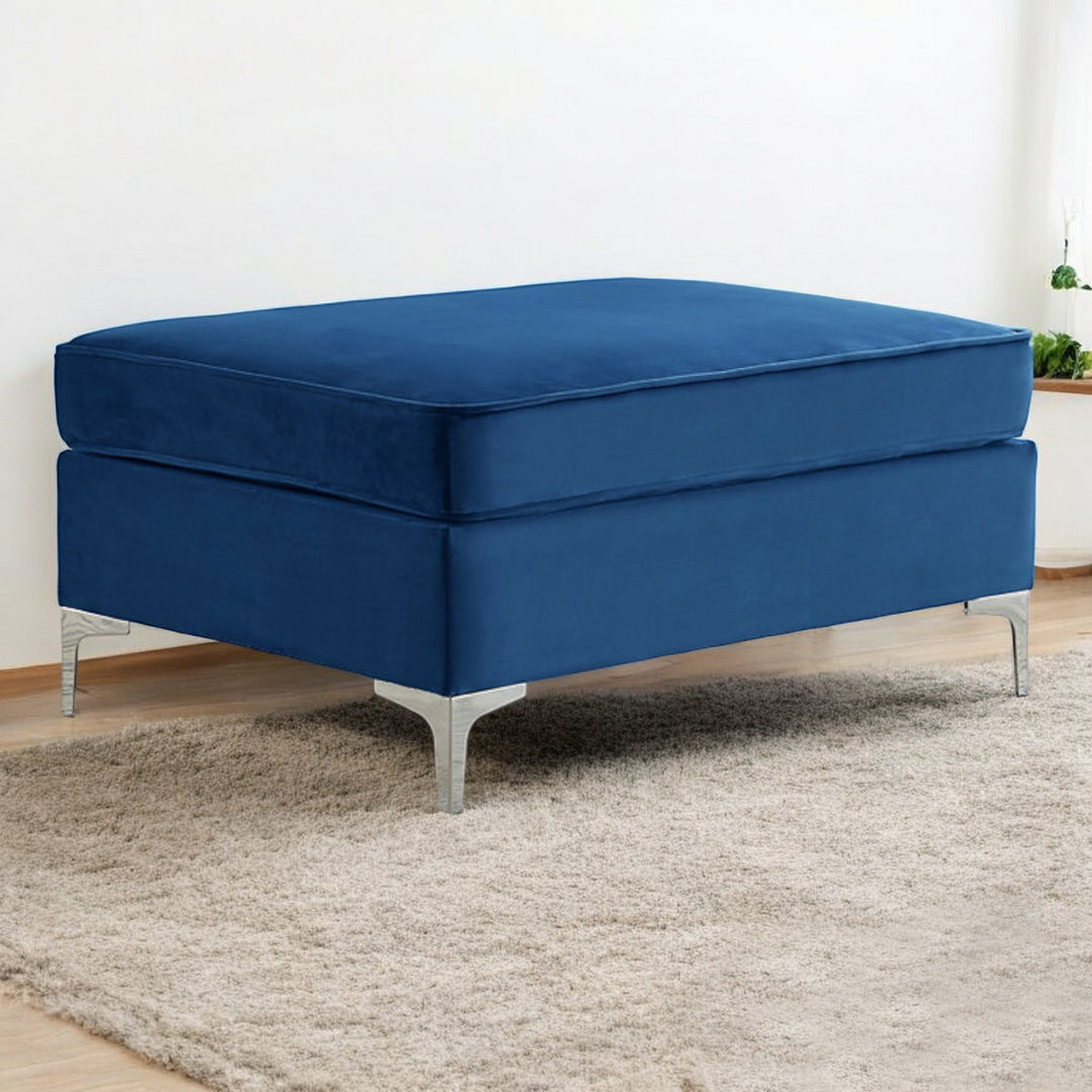 Cove Reversible Sectional Sofa In Velvet Upholstery -  Blue | Elegant, Resilient & Comfortable