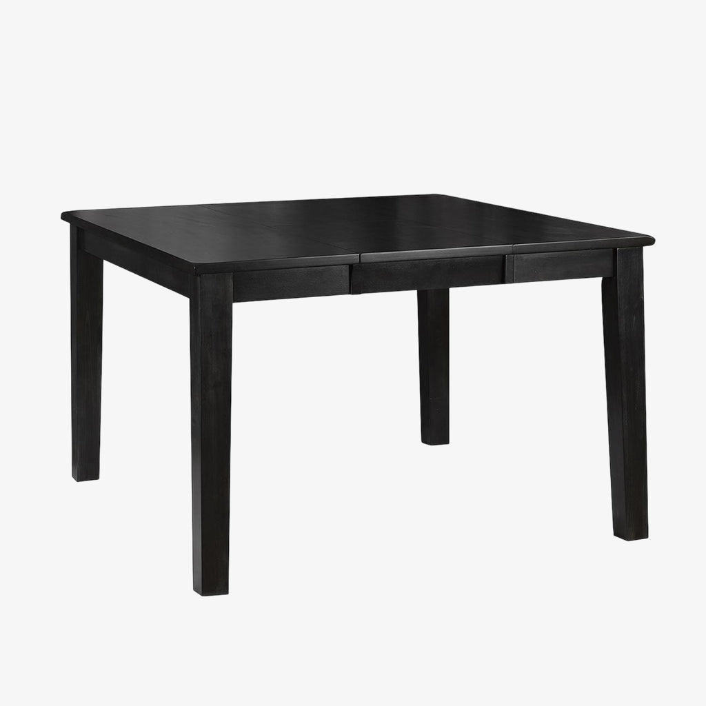 Nova Wooden Dining Table Set For 6 With Fabric Upholstered Chairs - Dark Grey | Mid-Century Modern, Pub-Height, Durable, Extendable & Comfortable