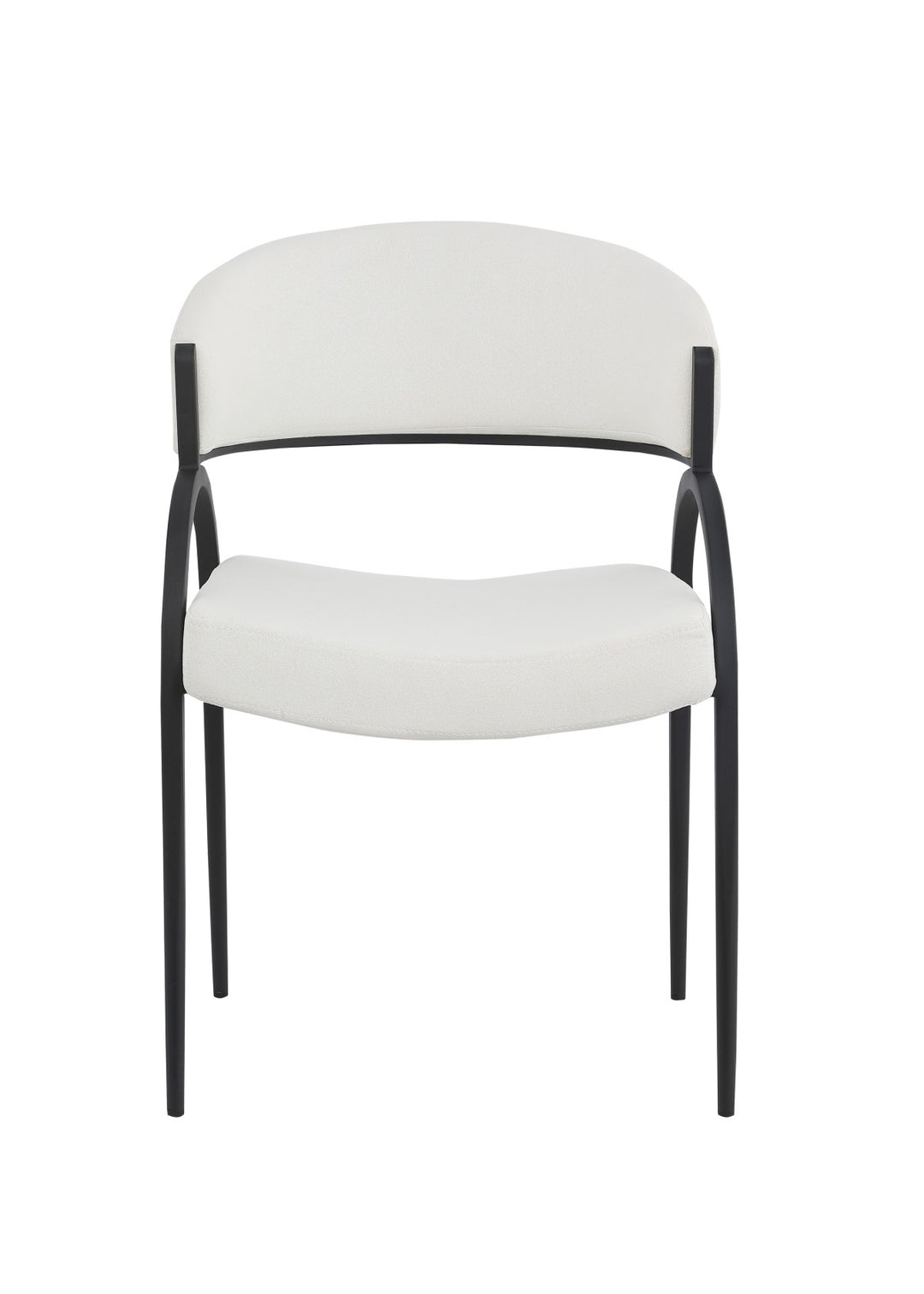 Havi Fabric Upholstered Dining Chair With Metal Frame (Set of 2) - Cream/ Black