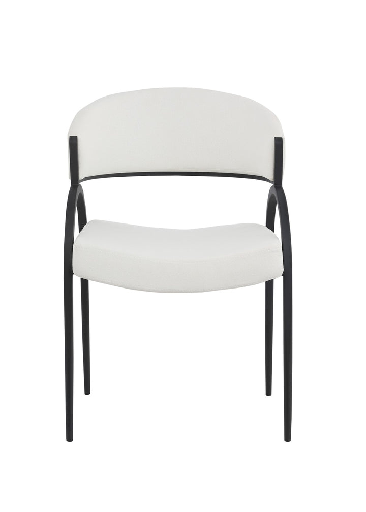 Havi Fabric Upholstered Dining Chair With Metal Frame (Set of 2) - Cream/ Black