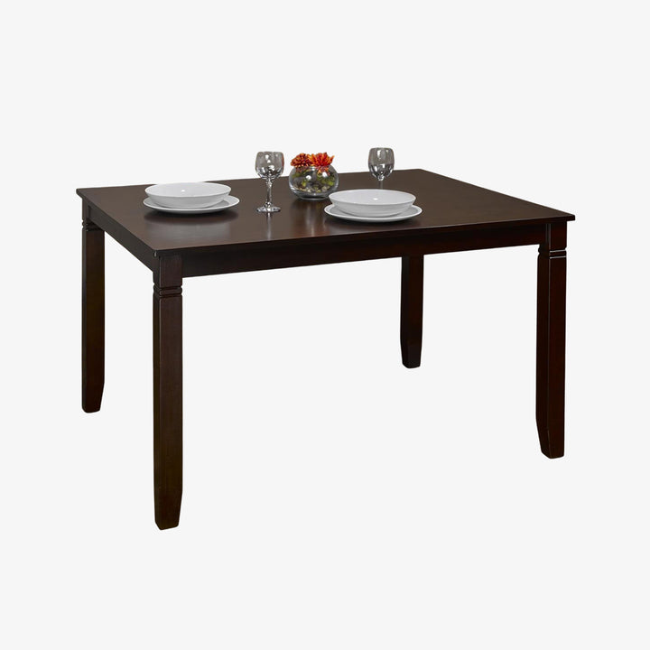 Terra Wooden Dining Table Set For 4 With PU Upholstered Chairs - Espresso/ Black | Mid-Century Modern, Durable & Comfortable