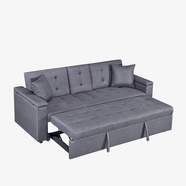 Cosmos Sleeper Sofa Bed With Smart Storage & USB Charging Ports - Grey | Sleek, Comfortable & Affordable
