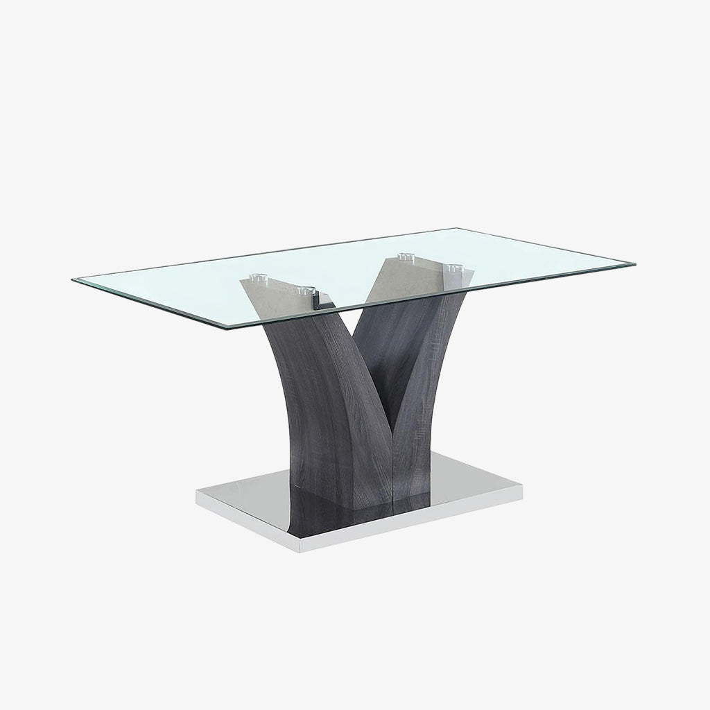 Jimmy Dining Table With Tempered Glass Top - Grey | Modern, Sophisticated & Durable