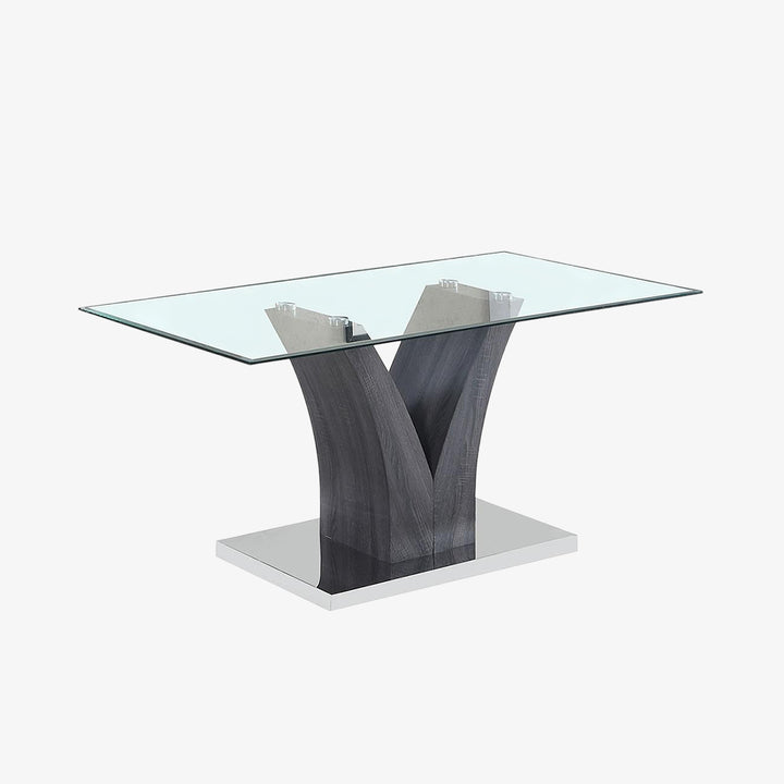 Jimmy Dining Table With Tempered Glass Top - Grey | Modern, Sophisticated & Durable