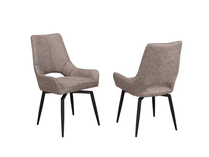 Melbourne Fabric Upholstered Dining Chair With Swivel Base (Set of 2) - Grey