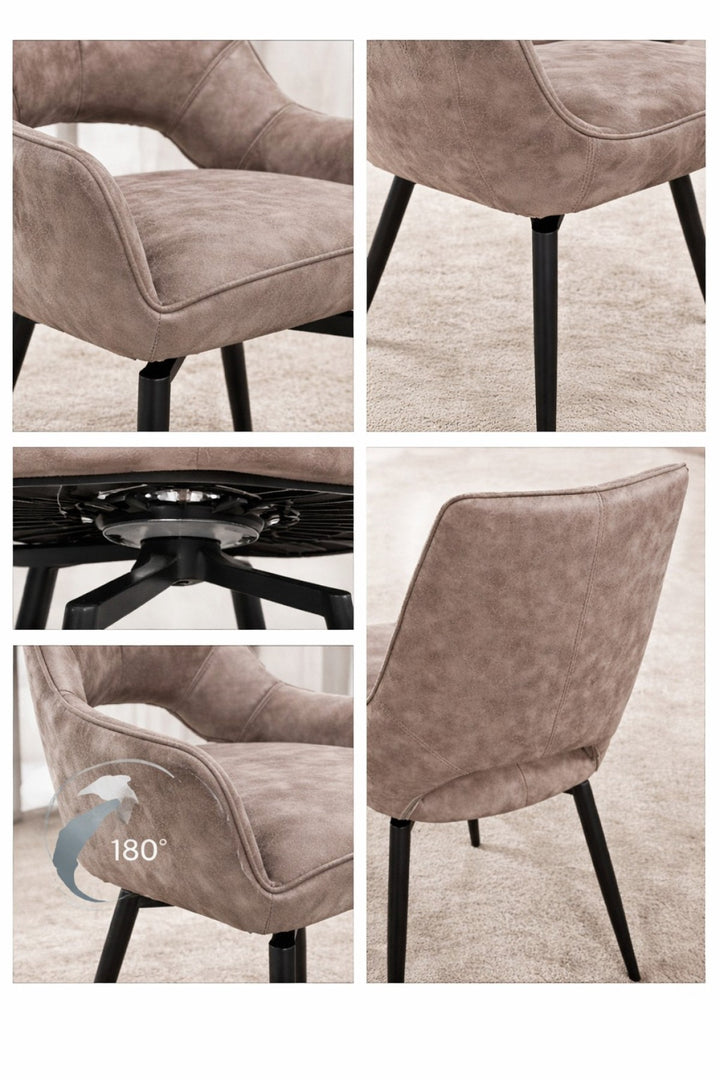 Melbourne Fabric Upholstered Dining Chair With Swivel Base (Set of 2) - Grey