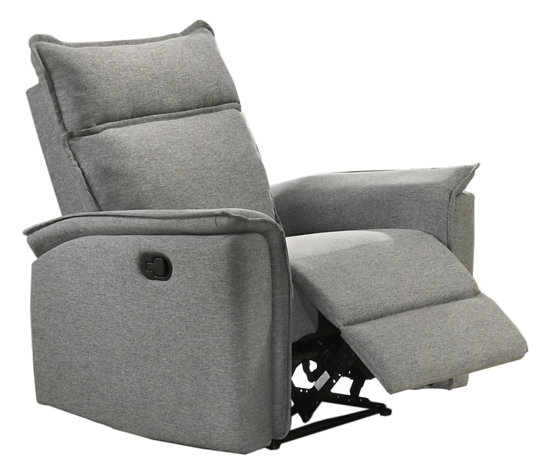 Miller Manual Rocker Recliner Chair In Fabric Upholstery - Grey
