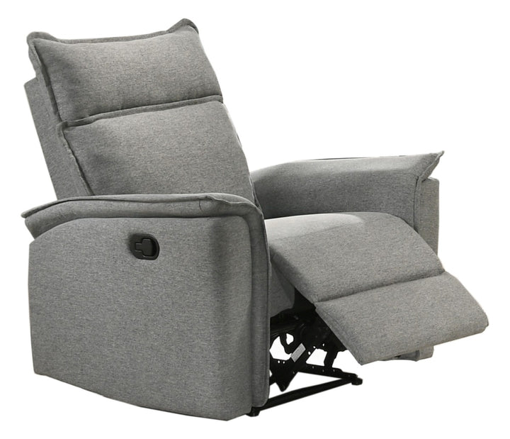 Miller Manual Rocker Recliner Chair In Fabric Upholstery - Grey