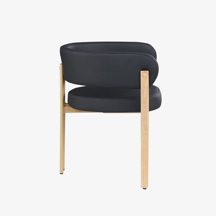 Bay Metallic Dining Chair (Set of 2) - Black/ Oak | Modern, Luxurious & Durable