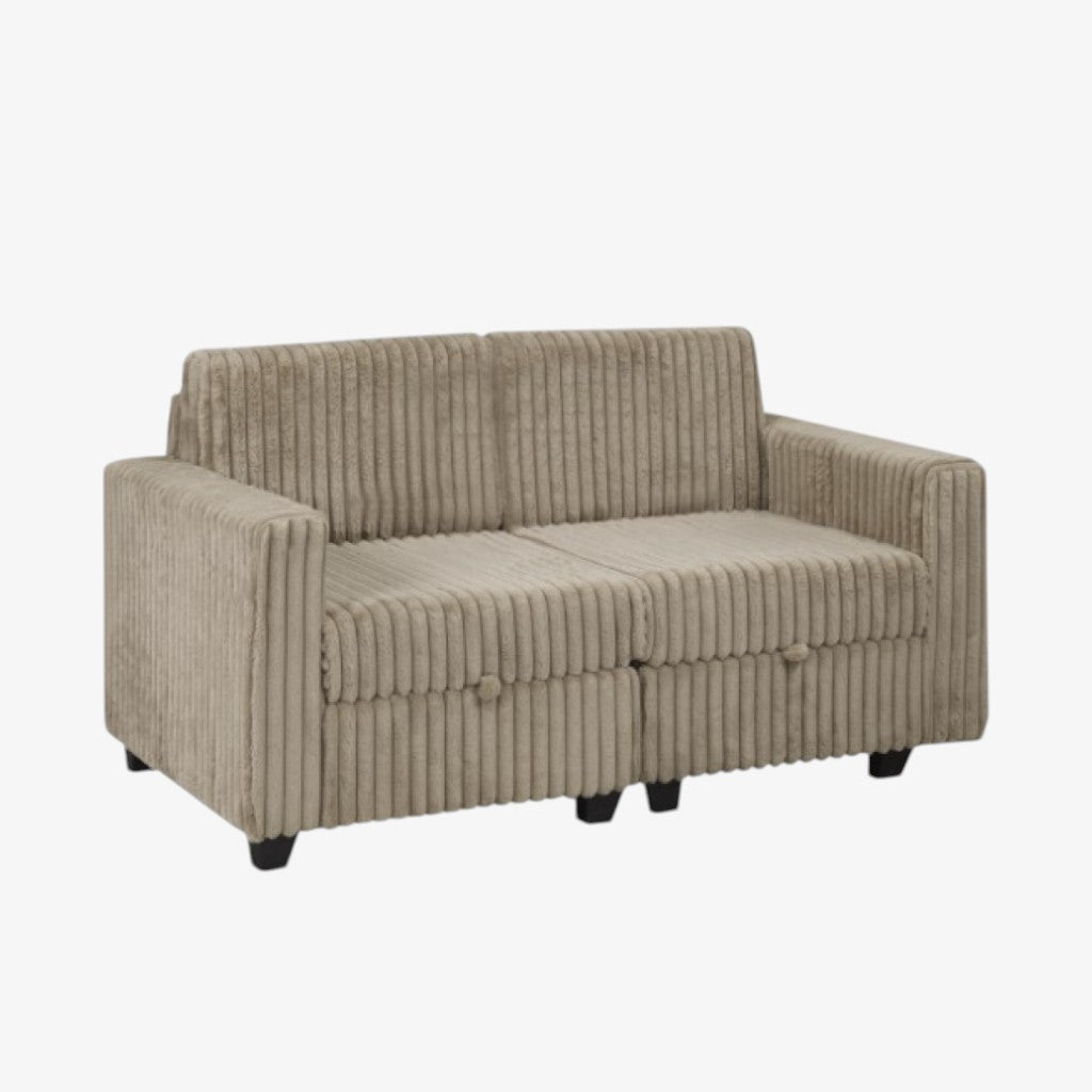Nexus Fabric Upholstered Sectional Sofa - Brown | Stylish, Sturdy, Affordable & Smart Storage