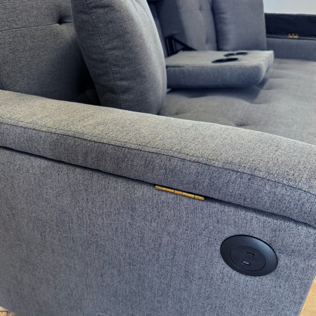 Cosmos Sleeper Sofa Bed With Smart Storage & USB Charging Ports - Grey | Sleek, Comfortable & Affordable