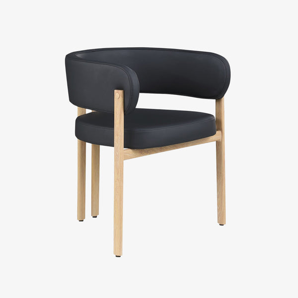 Bay Metallic Dining Chair (Set of 2) - Black/ Oak | Modern, Luxurious & Durable