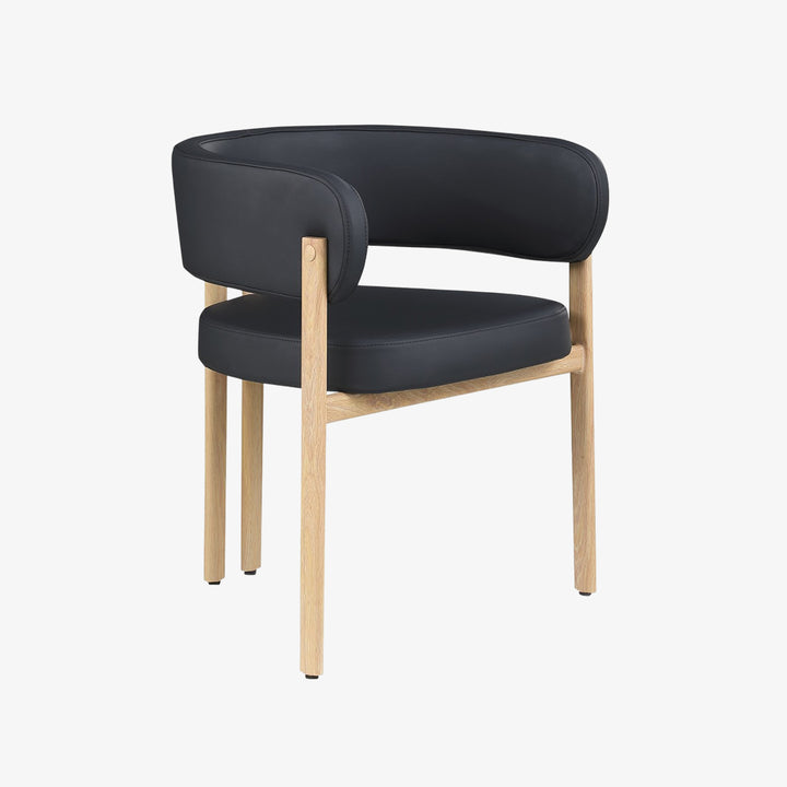 Bay Metallic Dining Chair (Set of 2) - Black/ Oak | Modern, Luxurious & Durable