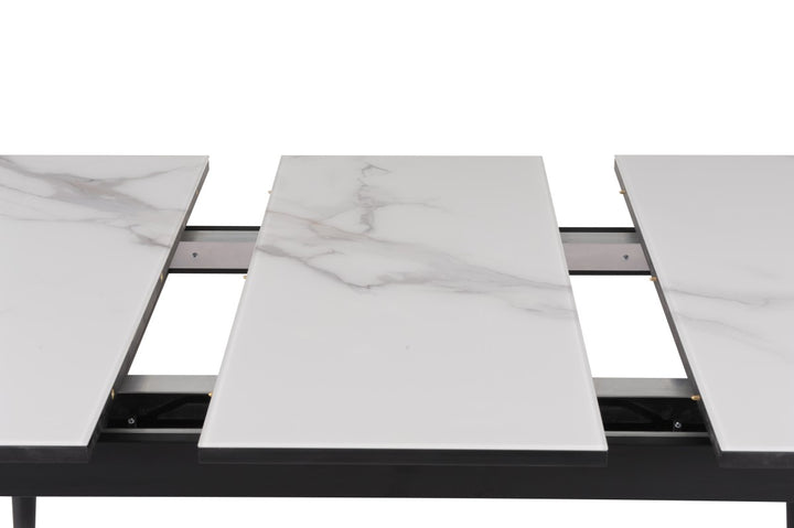 Haven Dining Table With Canvas Top - White/ Black | Timeless, Sleek, Extendable & Built to Last
