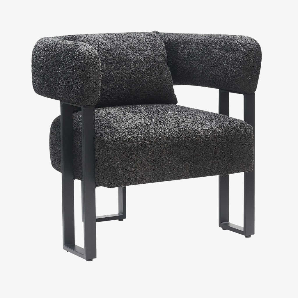 Aspen Metallic Accent Chair in Fabric Upholstery - Black | Timeless, Stylish, Durable & Comfortable