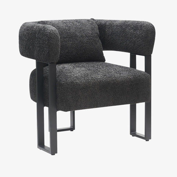 Aspen Metallic Accent Chair in Fabric Upholstery - Black | Timeless, Stylish, Durable & Comfortable