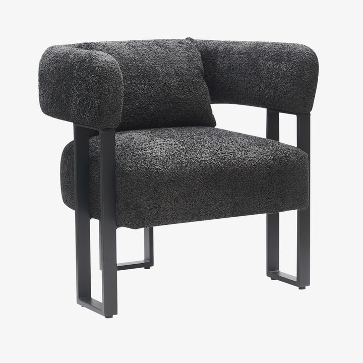 Aspen Metallic Accent Chair in Fabric Upholstery - Black | Timeless, Stylish, Durable & Comfortable