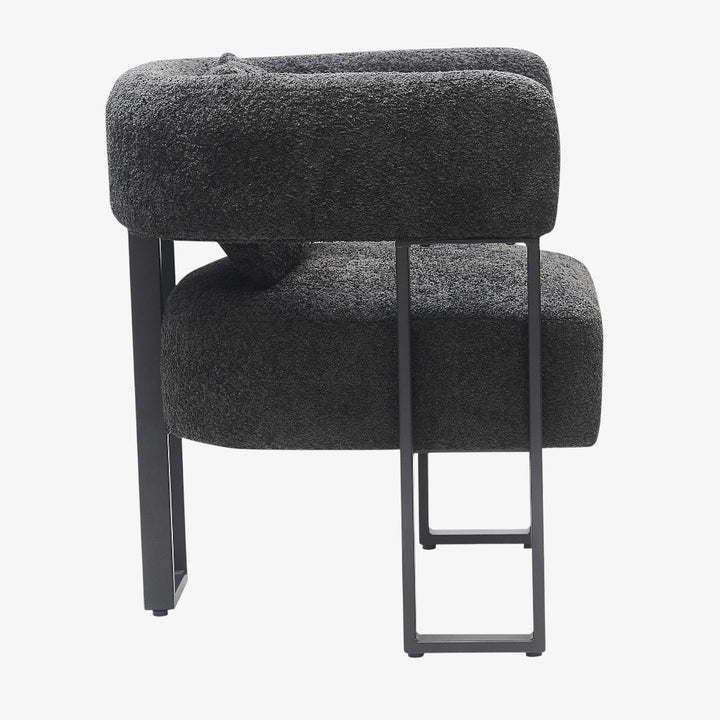 Aspen Metallic Accent Chair in Fabric Upholstery - Black | Timeless, Stylish, Durable & Comfortable