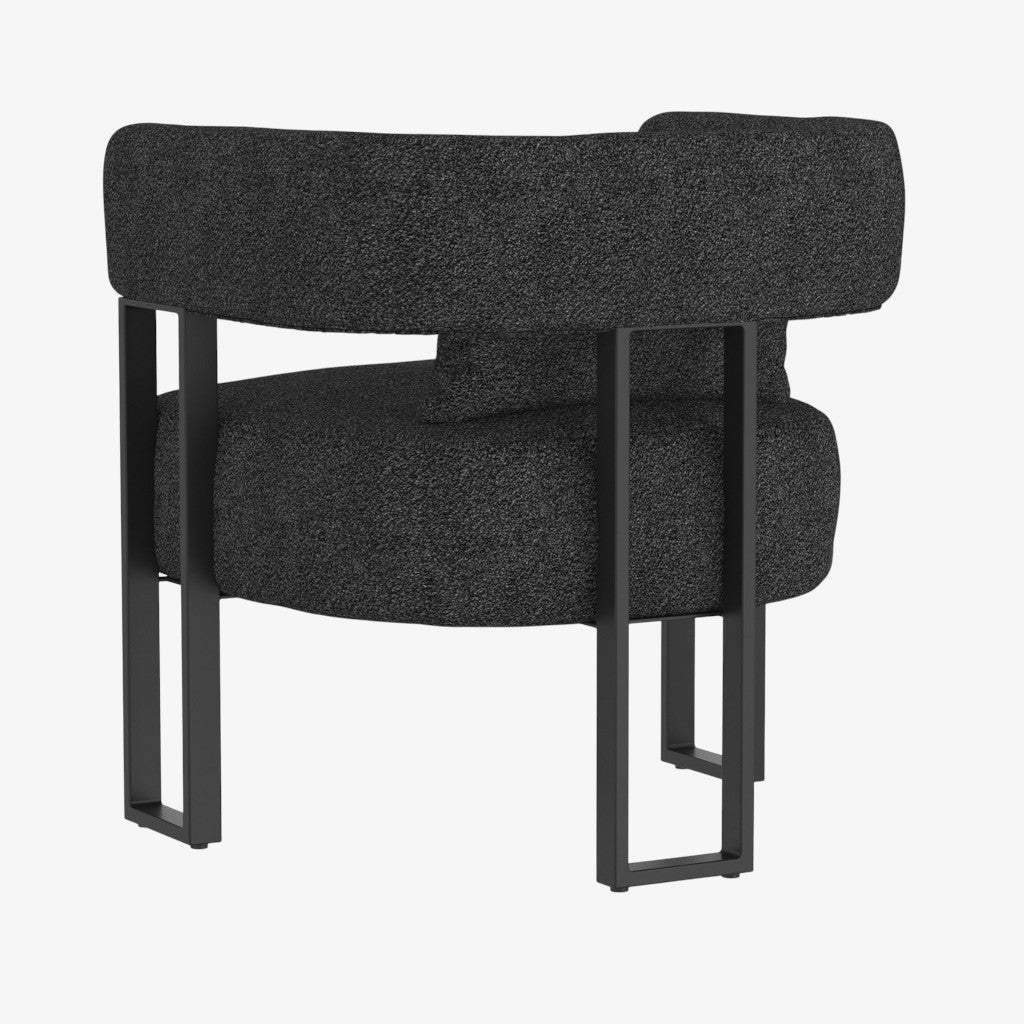 Aspen Metallic Accent Chair in Fabric Upholstery - Black | Timeless, Stylish, Durable & Comfortable