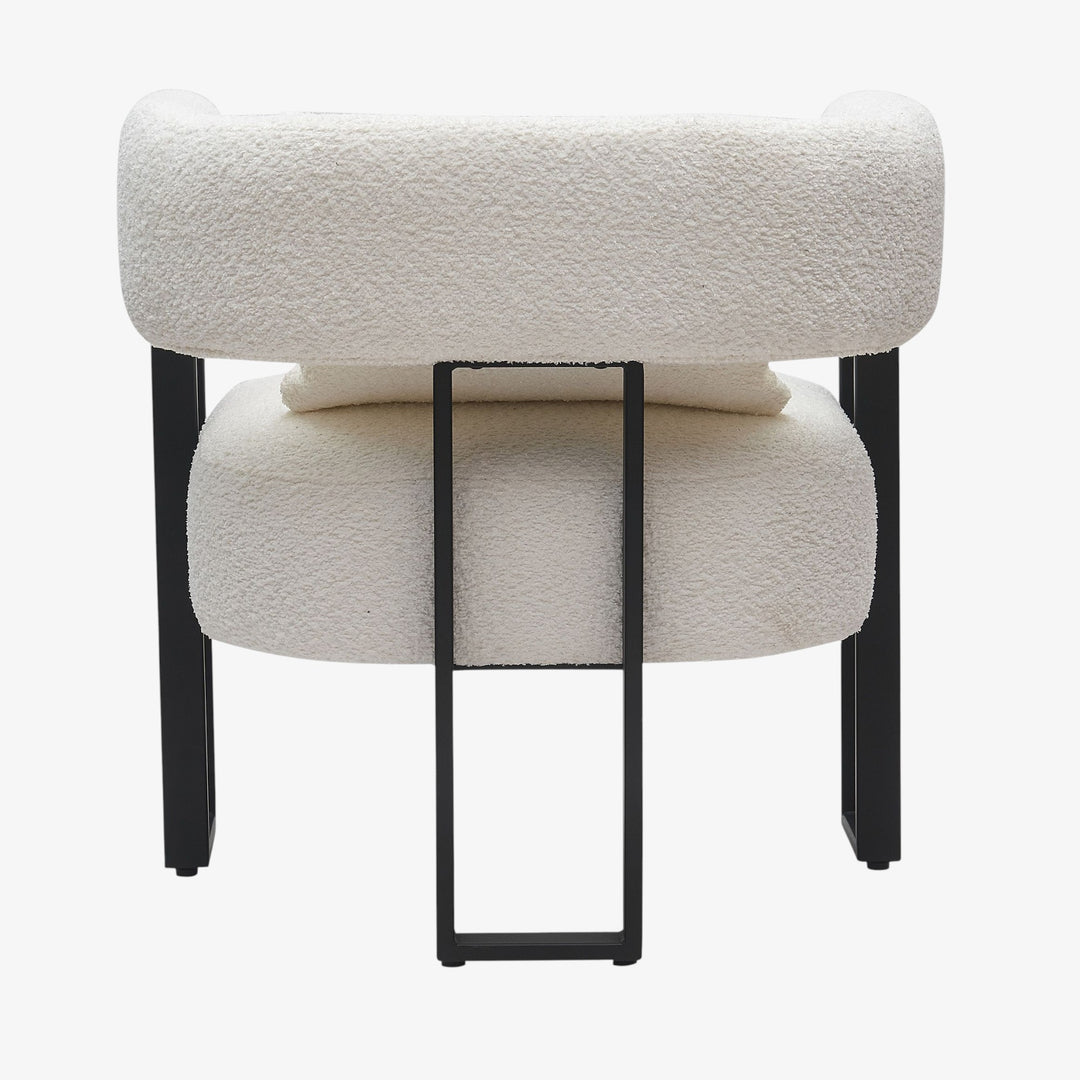 Aspen Metallic Accent Chair in Fabric Upholstery - Ivory/ Black | Timeless, Stylish, Durable & Comfortable