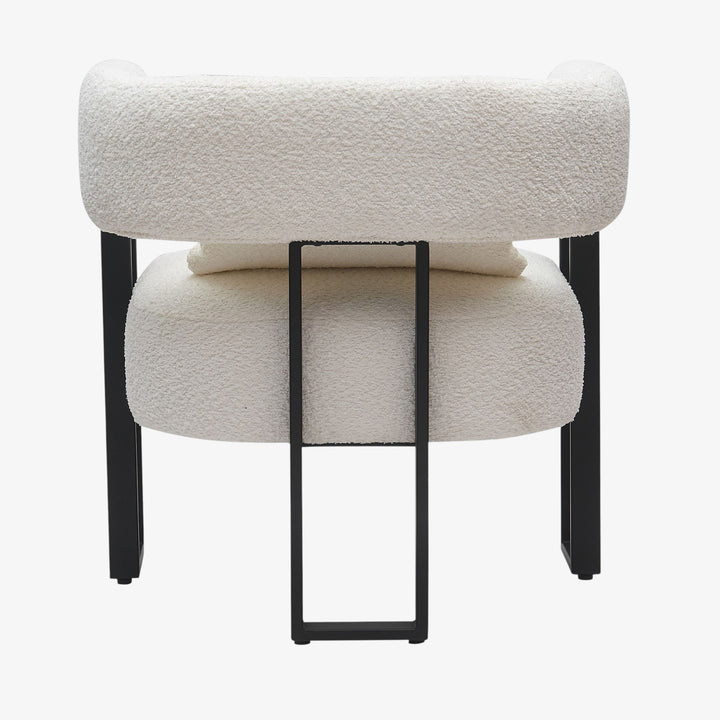Aspen Metallic Accent Chair in Fabric Upholstery - Ivory/ Black | Timeless, Stylish, Durable & Comfortable