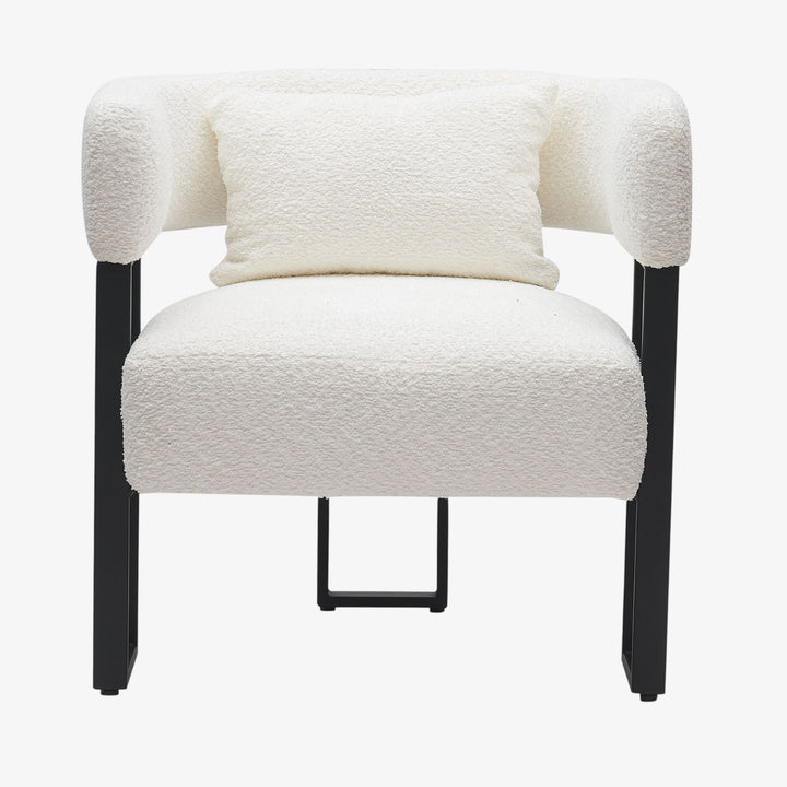 Aspen Metallic Accent Chair in Fabric Upholstery - Ivory/ Black | Timeless, Stylish, Durable & Comfortable