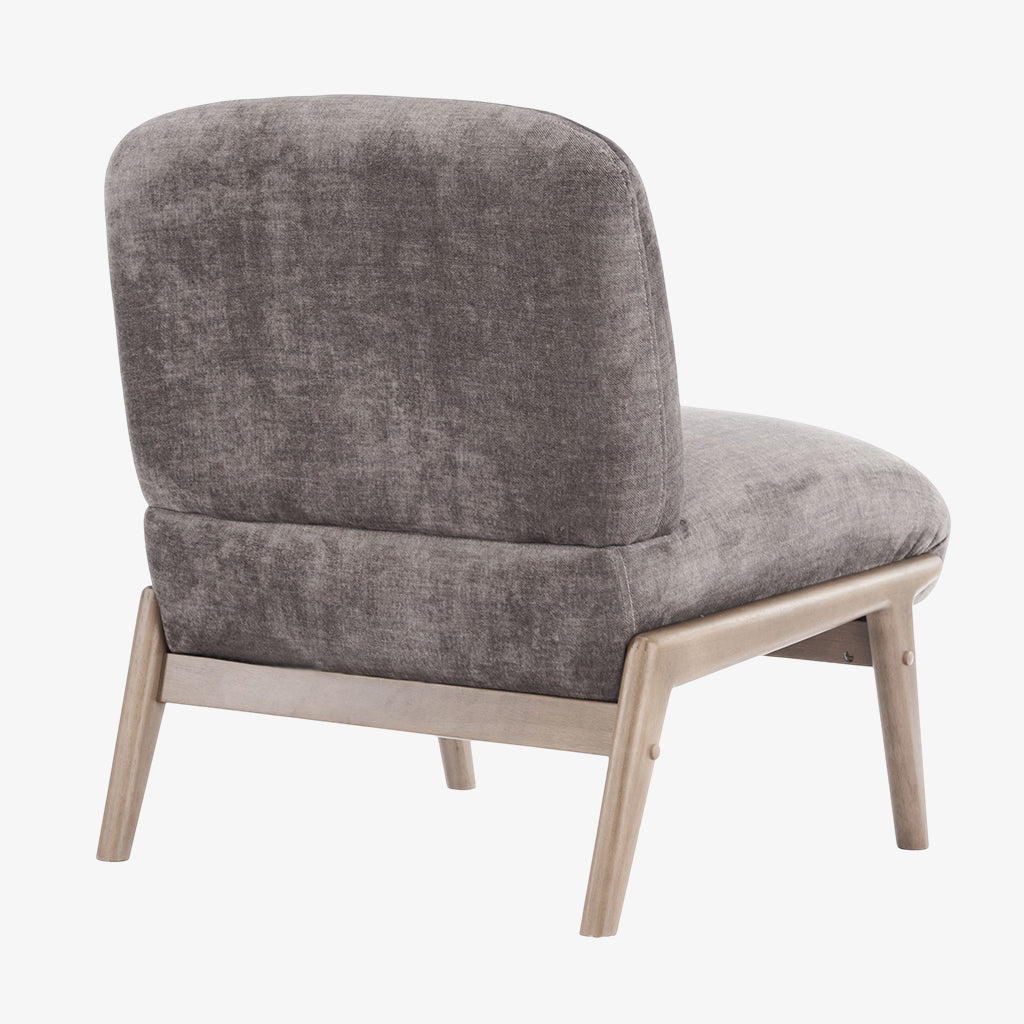 Lyric Wooden Accent Chair in Fabric Upholstery - Charcoal/ Walnut | Vintage Style, Comfortable & Built to Last
