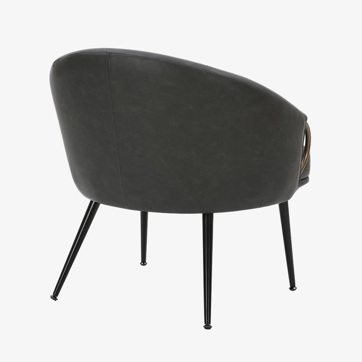 Calmora Leather Upholstered Accent Chair - Charcoal | Mid-Century Modern, Stylish, Durable & Comfortable