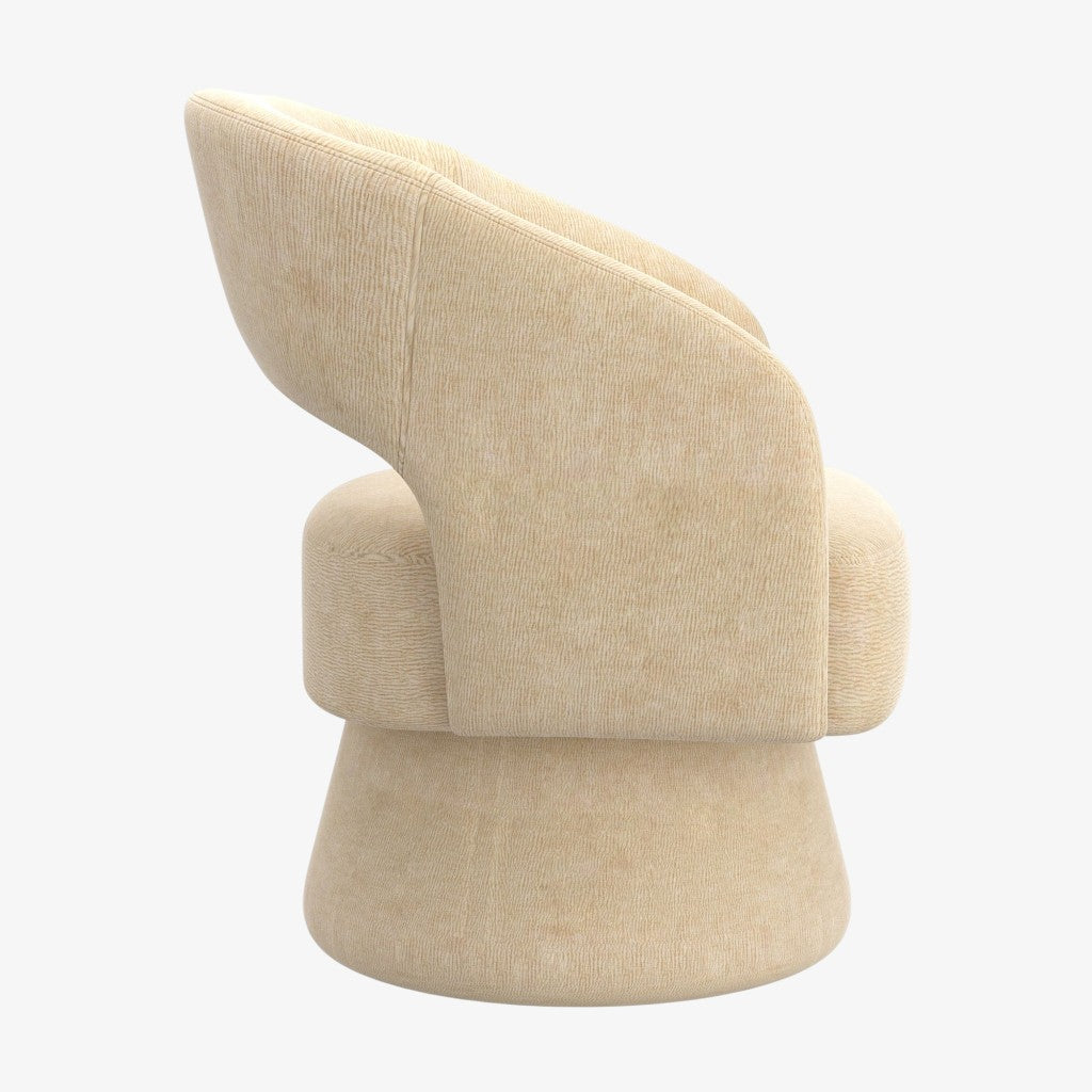 Venus Fabric Upholstered Accent Chair With Swivel Base - Beige | Timeless, Stylish, Comfortable & Durable