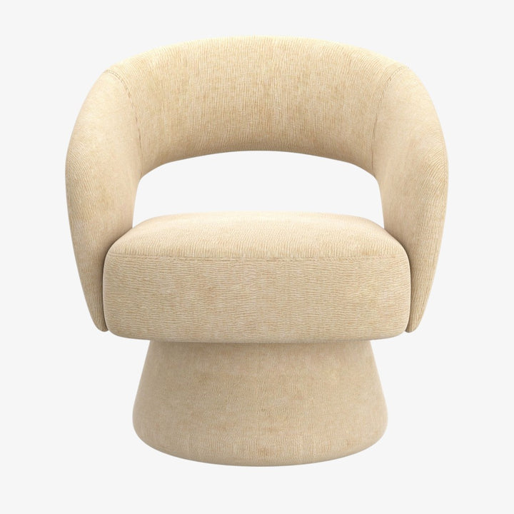 Venus Fabric Upholstered Accent Chair With Swivel Base - Beige | Timeless, Stylish, Comfortable & Durable