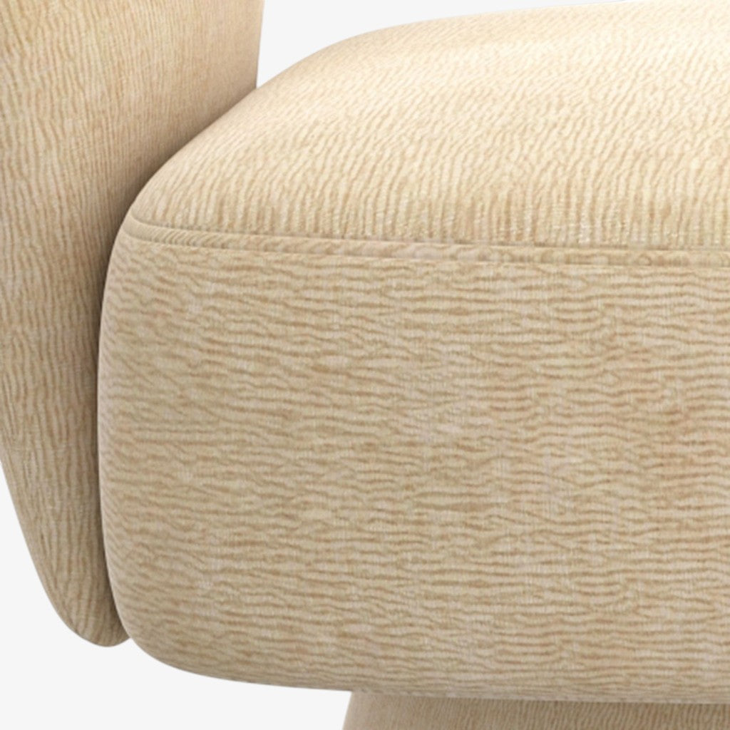 Venus Fabric Upholstered Accent Chair With Swivel Base - Beige | Timeless, Stylish, Comfortable & Durable