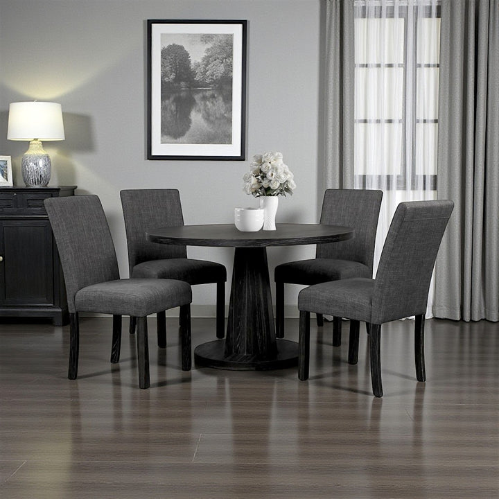 Grace Dining Table Set For 4 With Fabric Upholstered Chairs - Walnut/ Black | Modern, Comfortable & Built to Last