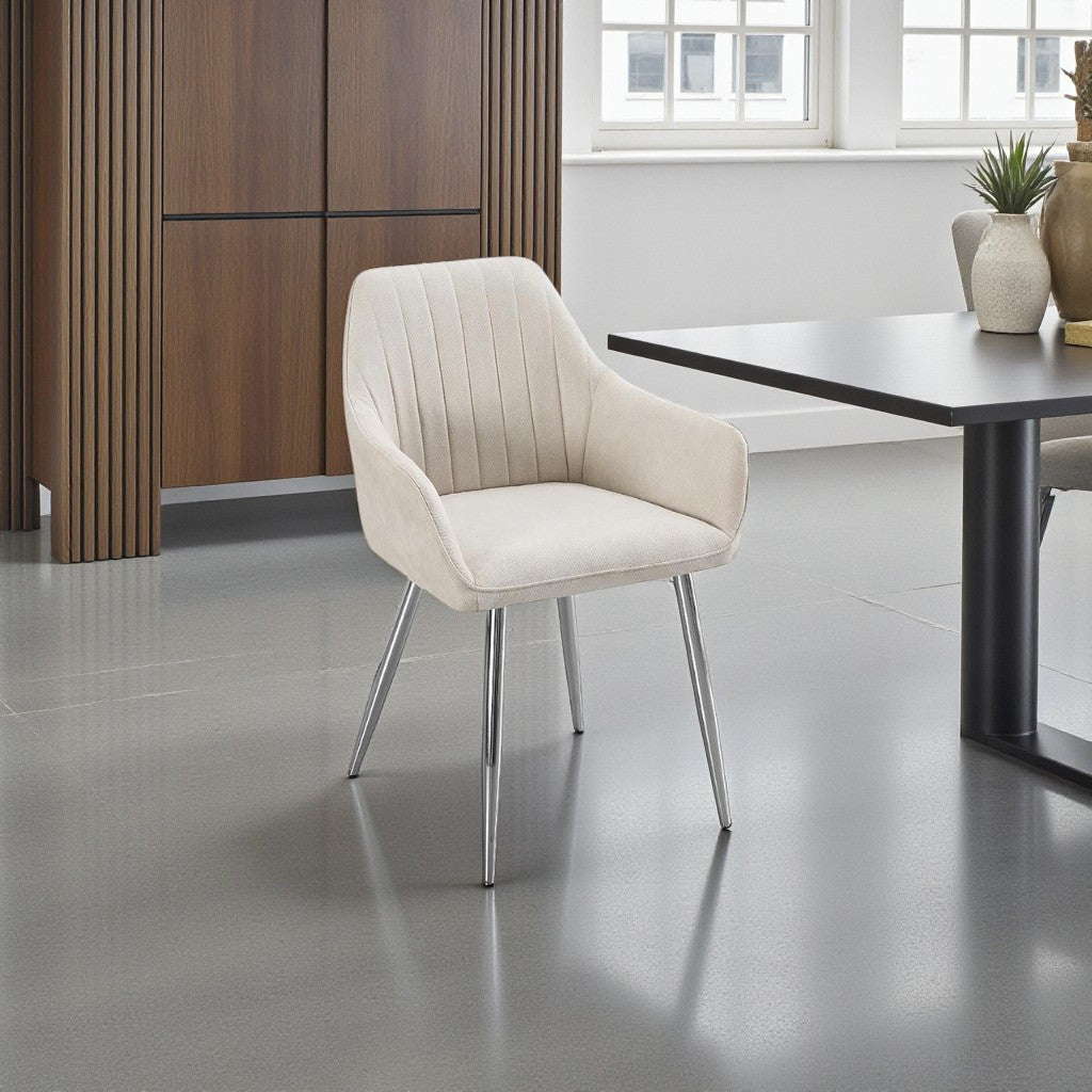 Essence Classy Dining Chair (Set of 2) - Beige/ Chrome | Classic, Comfortable & Built to Last